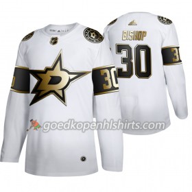 Dallas Stars Ben Bishop 30 Adidas 2019-2020 Golden Edition Wit Authentic Shirt - Mannen